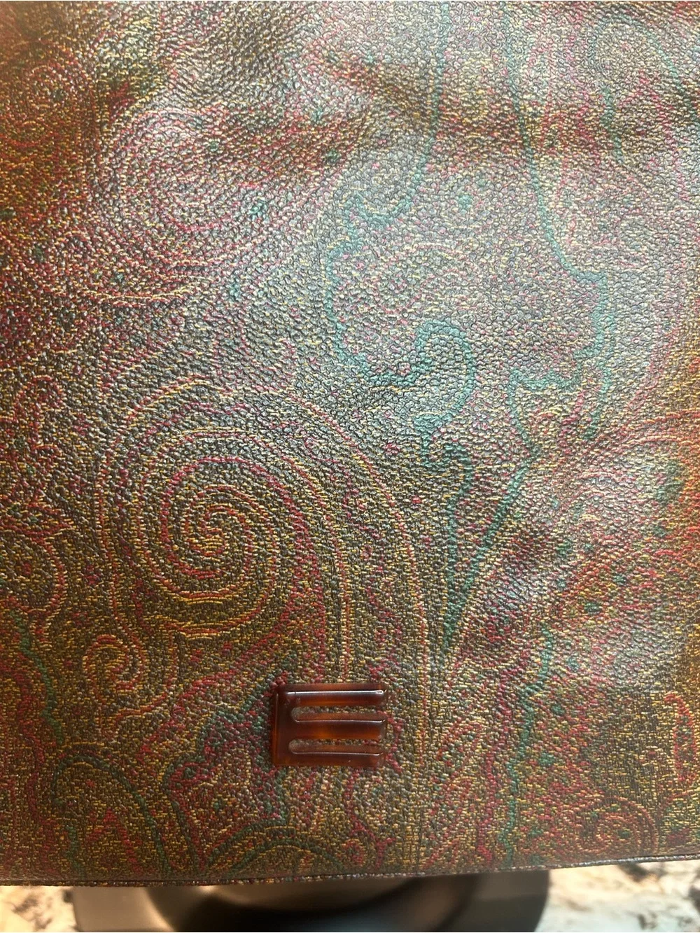 Etro Ultra Rare Tortoise Chain Paisley-Print Tote like New!